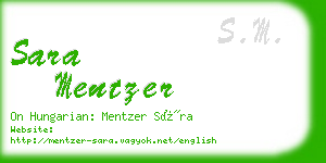 sara mentzer business card